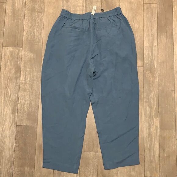 Womens Nwt Madewell Linen Blend Baggy High Rise Cropped Pants - Picture 2 of 8